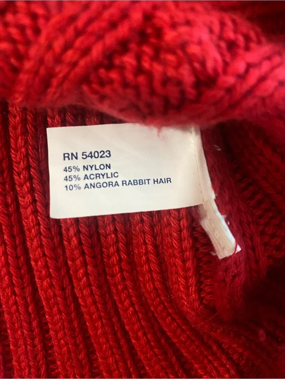 GAP Red Cable-Knit Button Cardigan Angora Bland